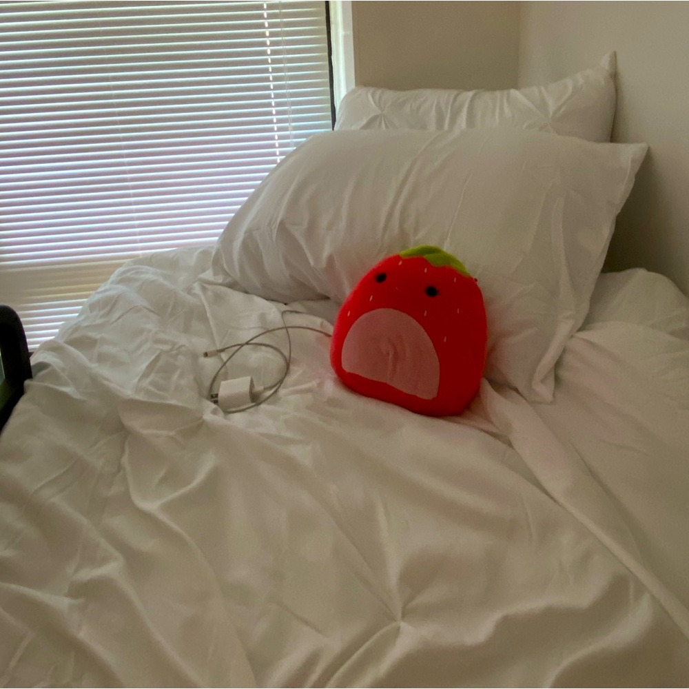 White Twin XL Comforter and Sheets and Mattress Topper